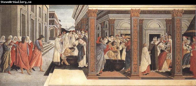 Sandro Botticelli Baptism,renunciation of Marriage,appointment as bishop